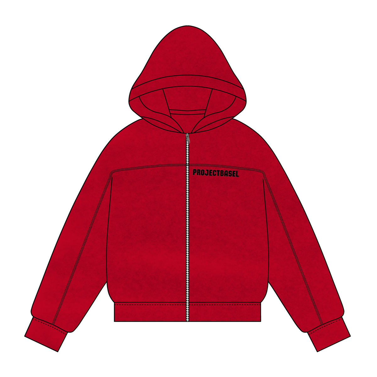 BLOOD RED ZIP-UP