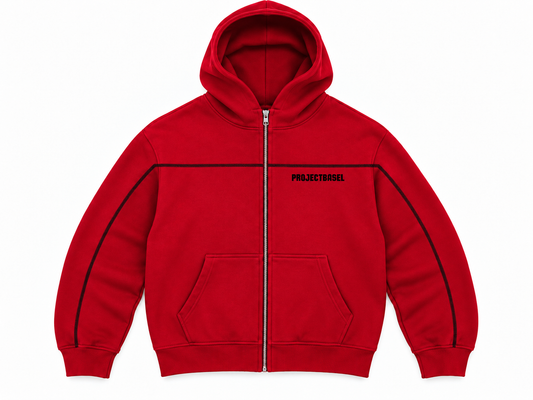 BLOOD RED ZIP-UP
