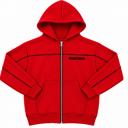 BLOOD RED ZIP-UP